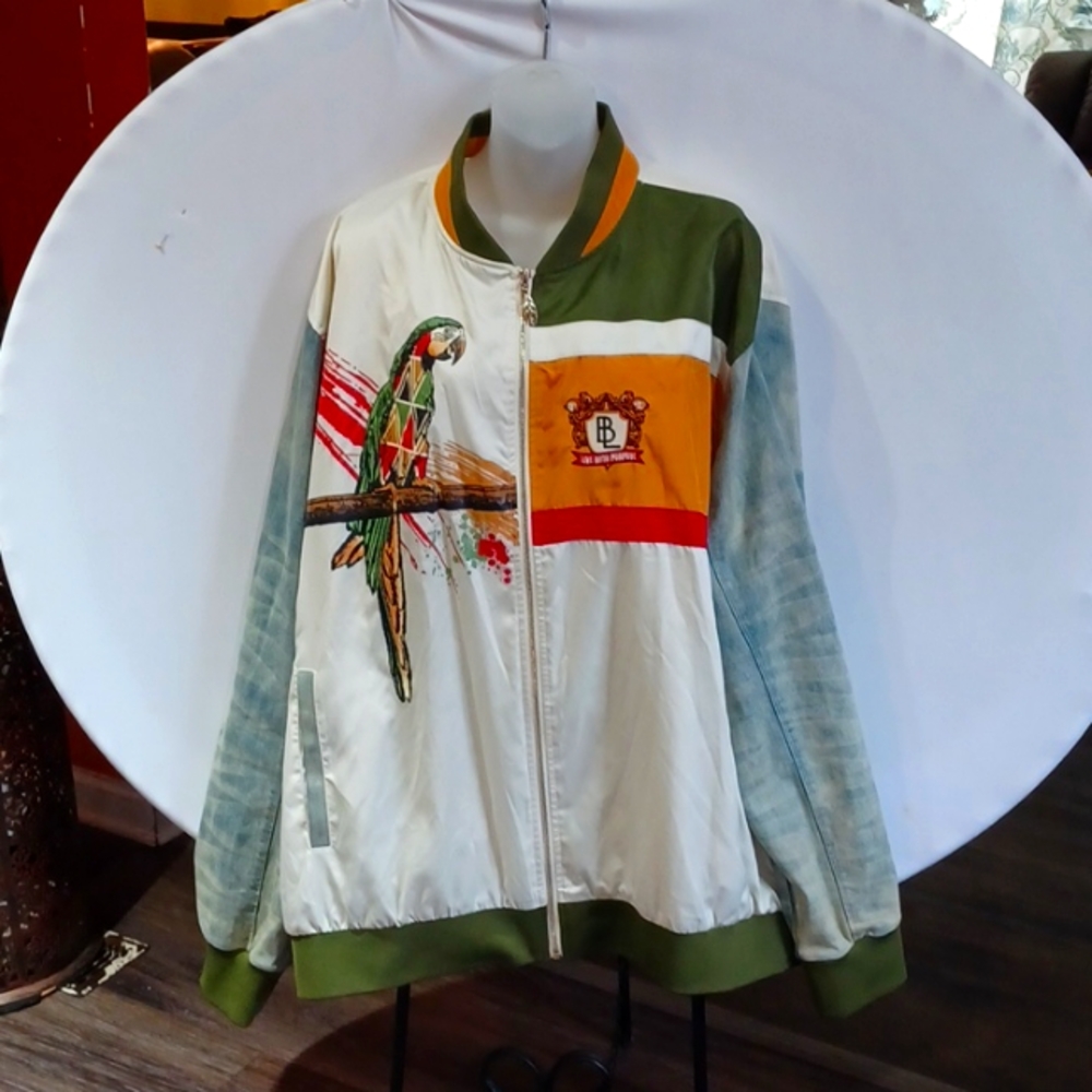 Black leaf multicolor women's jacket